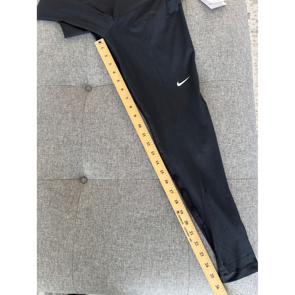 Nike Pro Womens Mid Rise Full Length Training Leggings Black Volt CZ9779-013 M - Picture 7 of 8